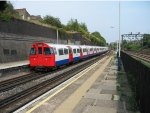 A London Tube train at Willesden Junction, near London